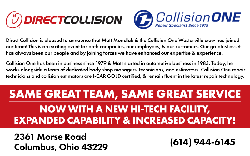 Collision One of Westerville joins forces with Direct Collision in Columbus!